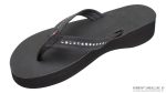 Four Layer Leather Wedge   3/4 Strap with Crystals