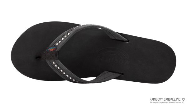 Six Layer Leather Wedge   3/4 Strap with Crystals