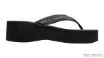 Six Layer Leather Wedge   3/4 Strap with Crystals
