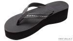Six Layer Leather Wedge   3/4 Strap with Crystals