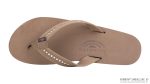Crystal Collection Double Layer Arch Support Leather 3/4 Medium Strap w/ Crystals