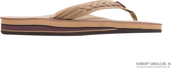 Rainbow Sandals Madison - Double Layer Arch Support with a Braid on a 3/4edium Strap. Sierra Brown. Ladies Small | Sandals