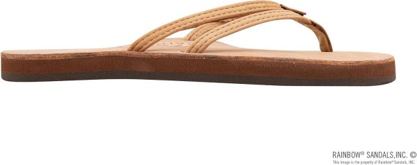 Rainbow Sandals Ladies The Sand Piper Luxury Leather - Single Layer Arch Hand Woven Strap. Buckskin. Ladies. Medium. 6.5-7.5 D(M) US | Flats
