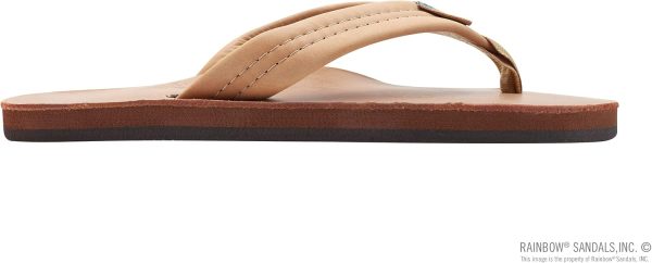 Rainbow Sandals Ladies Luxury Leather - Single Layer Arch Support. Buckskin. Ladies size M / 6.5-7.5 | Sandals