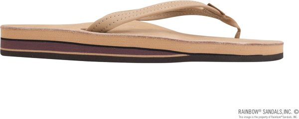 Rainbow Sandals Women's Double Layer Premier Leather Narrow Strap w/Arch. Sierra Brown. Ladies Small / 5.5-6.5 B(M) US | Flats