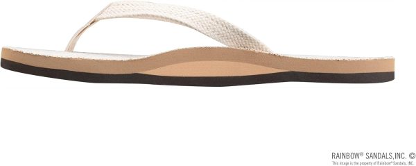 Rainbow Sandals Women's Single Layer Hemp w/Narrow Strap. Natural. Ladies Medium / 6.5-7.5 B(M) US | Flip-Flops