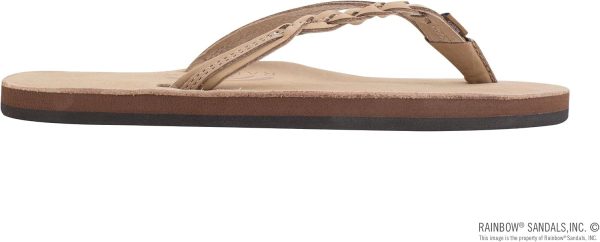 Rainbow Sandals Women's Flirty Braidy. Sierra Brown. Medium / 6.5-7.5 | Premier Leather w/Single Braided Strap | Flats