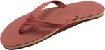 Rainbow Sandals Women's Single Layer Leather Sandal. Cognac w/Fawn Midsole. Medium / 6.5-7.5 B(M) US | Flats