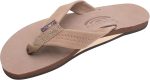 Rainbow Single Layer Premier Leather Woman's Sandal (Dark Brown) Size 5.5/6.5 (S) | Flats