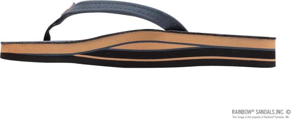 Rainbow Sandals Women's Double Layer Leather Sandal. Navy w/Fawn Midsole. Ladies 115-15 B(M) US | Flats