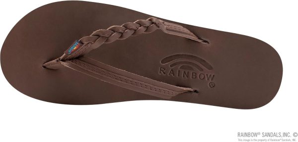 Rainbow Sandals Women's Double Layer Flirty Braidy Premier Leather w/Single Braided Strap. Mocha. Ladies Small / 5.5-6.5 B(M) US | Shoes