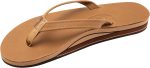 Rainbow Sandals Women's Double Layer. Narrow Strap. Leather Sandals w/Arch. Cafe. Small. 5.5-6.5 B(M) US | Flats