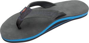 Rainbow Sandals Men's Single Layer Premier Leather with Blue Midsole. Premier Black. Men's Small / 7.5-8.5 D(M) US | Sandals
