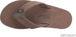 Rainbow Sandals Men's Single Layer Premier Leather with Blue Midsole. Expresso. Men's Small / 7.5-8.5 D(M) US | Sandals