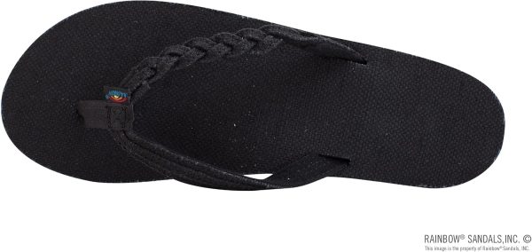 Rainbow Sandals Women's Single Layer Hemp Flirty Braidy. Black. Ladies Medium / 6.5-7.5 B(M) US | Flats