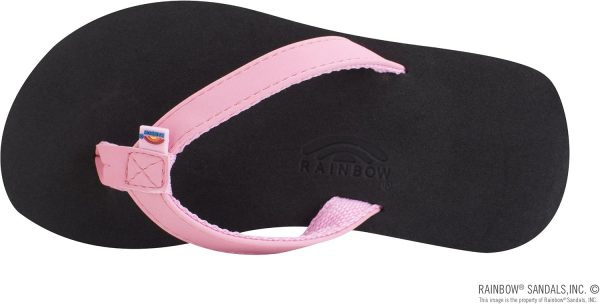 Rainbow Sandals Kid's Grombow's Soft Top Rubber w/Neoprene Narrow Pink Narrow Strap. Black. Kid's 11B(M) US | Sandals