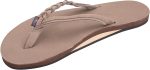 Rainbow Sandals Women's Flirty Braidy. Dark Brown. Medium / 6.5-7.5 | Premier Leather w/Single Braided Strap | Flats