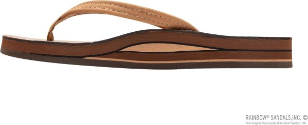 Rainbow Sandals Womens Luxury Leather - Double Layer Arch Support with 1arrow Straps. Buckskin. Womens size L / 7.5-8.5 | Sandals