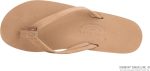Rainbow Sandals Women's Single Layer Premier Leather w/Melon Midsole/Narrow Strap Sandal. Sierra Brown/Melon. Ladies Small / 5.5-6.5 B(M) US | Flats