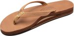 Rainbow Sandals Womens Luxury Leather - Double Layer Arch Support with 1arrow Straps. Buckskin. Womens size L / 7.5-8.5 | Sandals