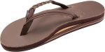 Rainbow Sandals Women's Double Layer Flirty Braidy Premier Leather w/Single Braided Strap. Mocha. Ladies Small / 5.5-6.5 B(M) US | Shoes