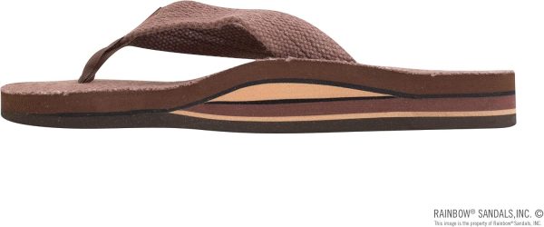 Rainbow Sandals Women's Double Layer Arch Hemp w/Wide Strap. Brown. Ladies 115-15 B(M) US | Flats