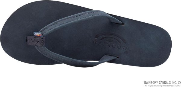 Rainbow Sandals Women's Double Layer Leather Sandal. Navy w/Fawn Midsole. Ladies 115-15 B(M) US | Flats