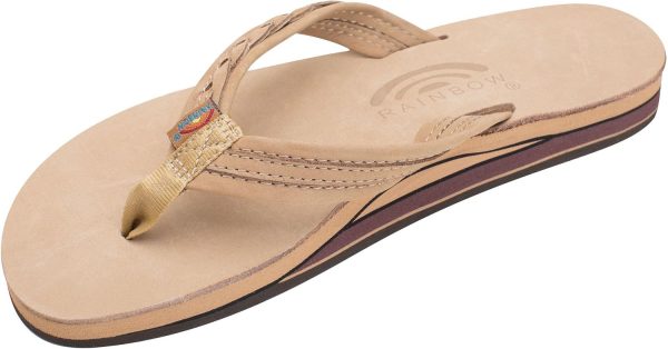 Rainbow Sandals Madison - Double Layer Arch Support with a Braid on a 3/4edium Strap. Sierra Brown. Ladies Small | Sandals