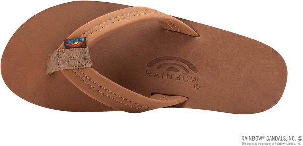 Rainbow Sandals Men's Leather Double Layer w/Arch Wide Strap. Redwood. Medium / 8.5-9.5 D(M) US | Sandals