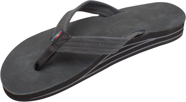 Rainbow Sandals Women's Double Layer Premier Leather w/ 3/4trap (Ladies Small / 5.5-6.5. Premier Black) | Flats