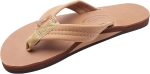 Rainbow Sandals Ladies Luxury Leather - Single Layer Arch Support. Buckskin. Ladies size M / 6.5-7.5 | Sandals