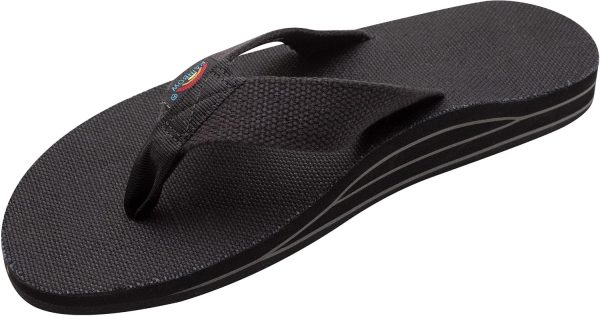 Rainbow Sandals Men's Double Layer Arch Hemp. Black. Men's Medium / 8.5-9.5 D(M) US | Sandals
