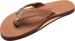 Rainbow Sandals Men's Leather Single Layer Wide Strap with Arch. Redwood. Men's X-Large / 11D(M) US | Sandals