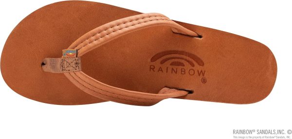 Rainbow Sandals Ladies Luxury Leather - Single Layer Arch Support with a 3/4edium Strap Tahitan Tan. Ladies size M / 6.5-7.5 | Flats