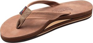 Rainbow Sandals LadiesLuxury Leather - Double Layer Arch Support with  3/4edium Straps. Nogales Wood. Ladies size S / 5.5-6.5 | Sandals