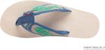 Rainbow Sandals Women's Single Layer Hemp w/Fish Strap. Natural/Light Green Fish/Cream. Ladies Small / 5.5-6.5 B(M) US | Flip-Flops