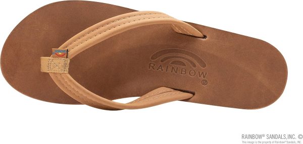 Rainbow Sandals Ladies Luxury Leather - Single Layer Arch Support with a  3/4edium Strap Buckskin. Ladies size M / 6.5-7.5 | Flats