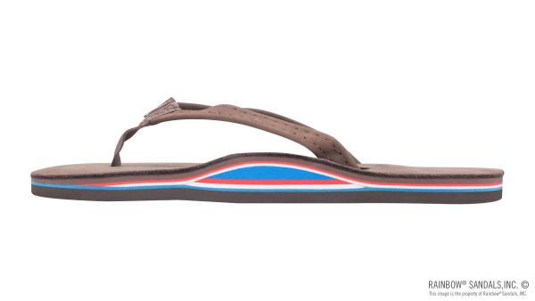 The Americana  Women's Single layer Premier Leather Red White & Blue Mid Sole with a 1 Narrow