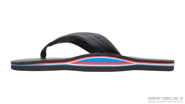 The Americana Men's Single Layer Classic Leather with Red White & Blue Mid Sole