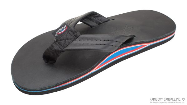 The Americana Men's Single Layer Classic Leather with Red White & Blue Mid Sole