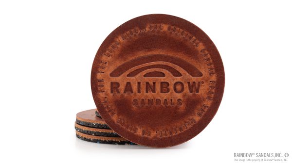 Coaster 4 pack Rust Leather