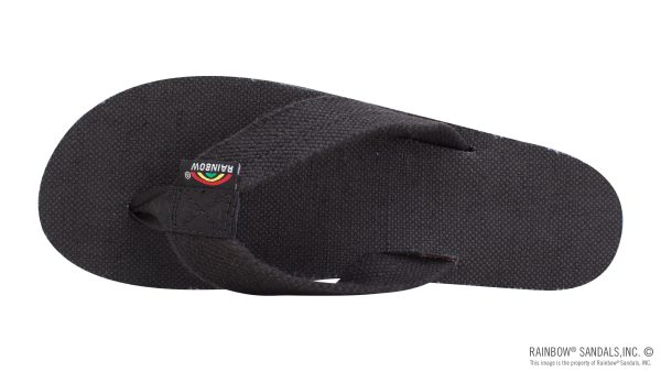 The Rastafarian Single Layer Black Hemp with Rasta Mid Sole and 1 Strap
