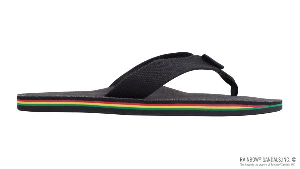 The Rastafarian Single Layer Black Hemp with Rasta Mid Sole