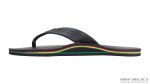 The Rastafarian Single Layer Classic Black Leather with Rasta Mid Sole